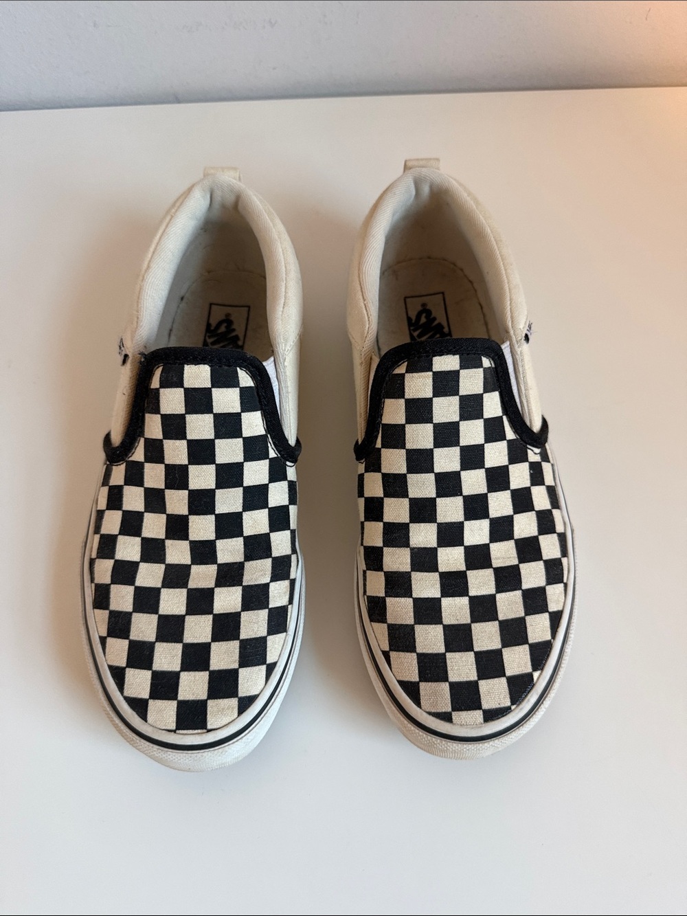 Vans Kids Checkerboard Slip-On Sneakers - Black & White